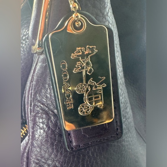 Coach Madison Phoebe Plum Pebbled Leather Shoulder Bag 26224 With COA - Picture 10 of 11